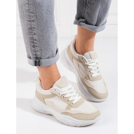 Deportivas mujer cordones Shelovet beige 1