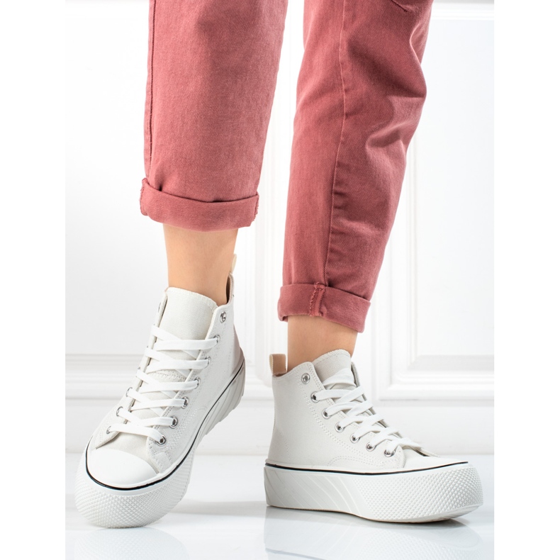 Deportivas altas Shelovet blancas para mujer blanco 1