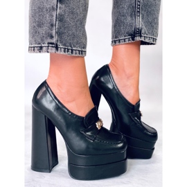Mocasines negros con tacón Ambra 2