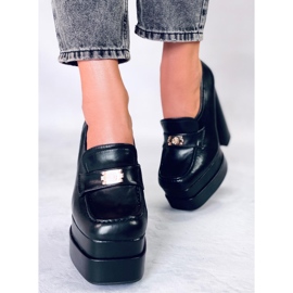 Mocasines negros con tacón Ambra 6
