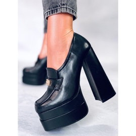 Mocasines negros con tacón Ambra 1