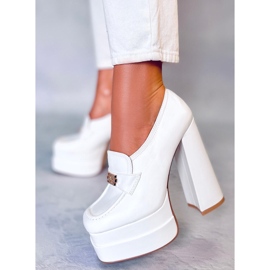 PA1 Mocasines de tacón Ambra White blanco 5