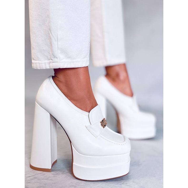 PA1 Mocasines de tacón Ambra White blanco 2