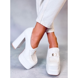 PA1 Mocasines de tacón Ambra White blanco 4