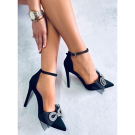 Seastar Triana Zapato tacón lazo tul negro 1