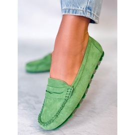 PA1 Mocasines de mujer Anaya en ante verde 1
