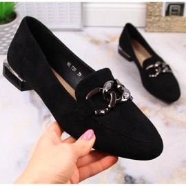 Zapatos mujer ante con cadena Sergio Leone MK739 negro 4