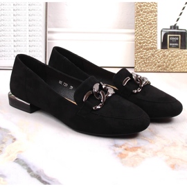 Zapatos mujer ante con cadena Sergio Leone MK739 negro 5
