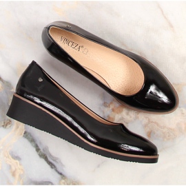 Zapatos cuña mujer lacado negro Vinceza 10865 3