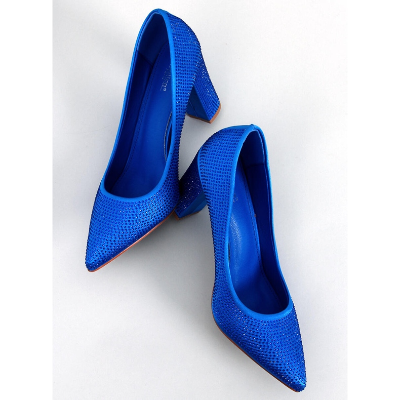 Zapatos de tacón alto con cuentas Marisa Blue azul 1