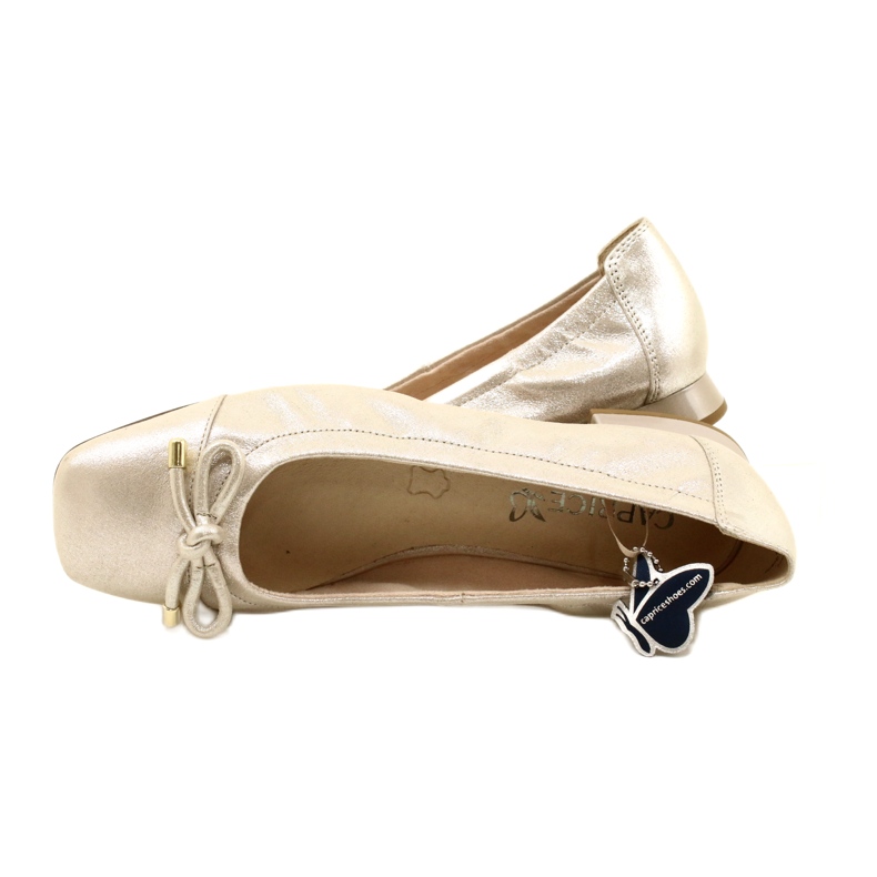 Caprice Ballerinas Zapatos para mujeres con un arco 9-22104-20 354 Taupe Sue.met plata 5