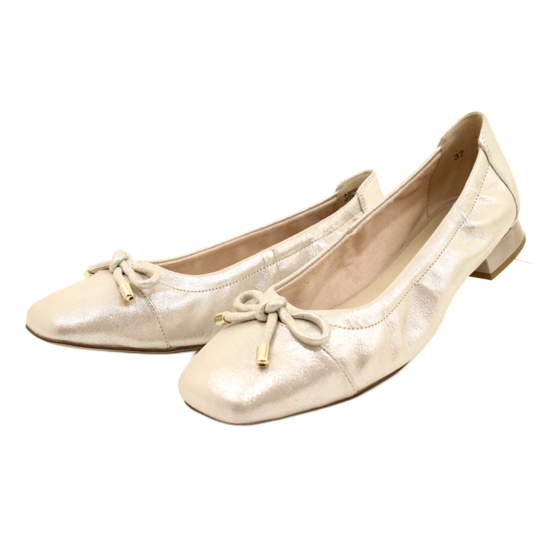 Caprice Ballerinas Zapatos para mujeres con un arco 9-22104-20 354 Taupe Sue.met plata 3