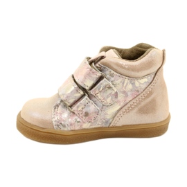 Mazurek Bota velcro 1302 Flor Primavera Satinado Dorado beige 1