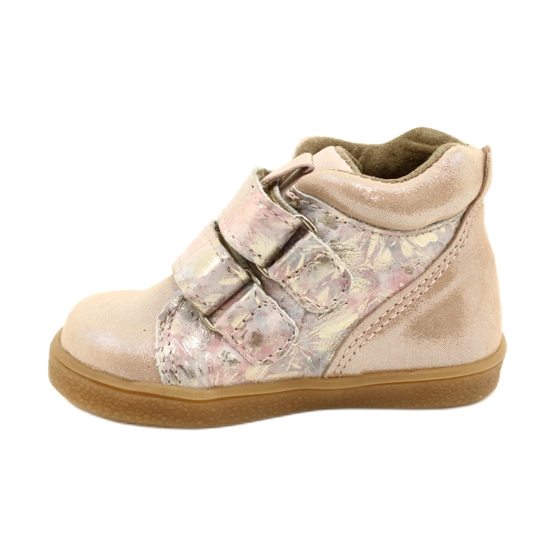 Mazurek Bota velcro 1302 Flor Primavera Satinado Dorado beige 1