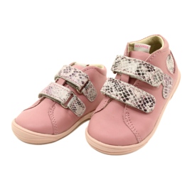 Zapatos velcro Mazurek 1264 Corazones Serpiente Rosa 2