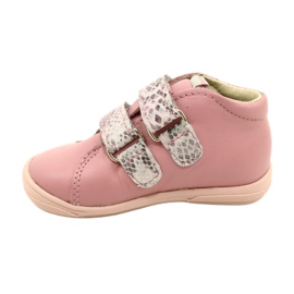 Zapatos velcro Mazurek 1264 Corazones Serpiente Rosa 1