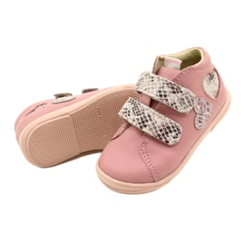 Zapatos velcro Mazurek 1264 Corazones Serpiente Rosa 4