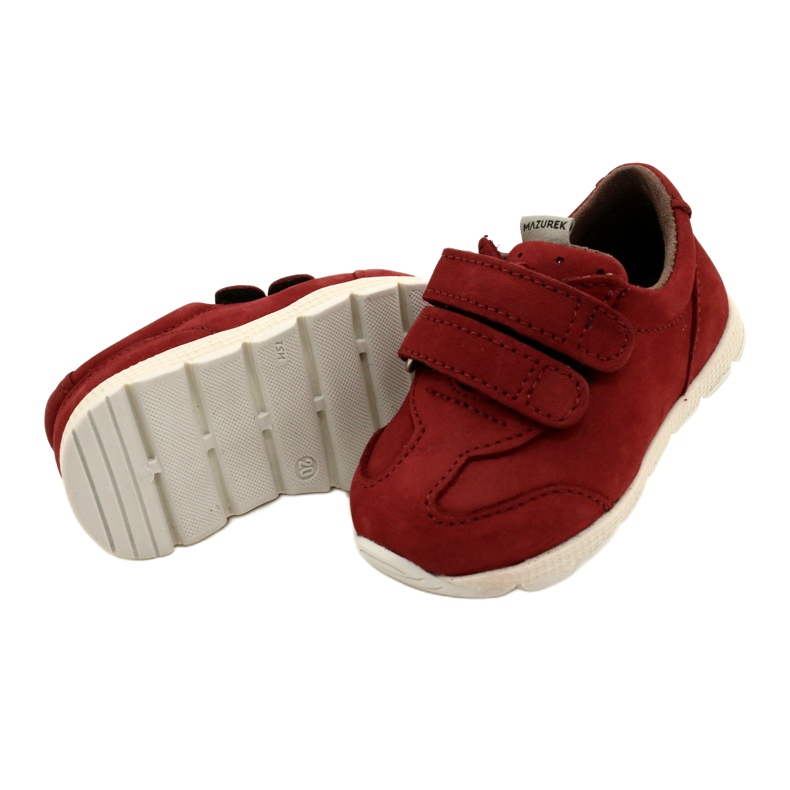 Zapatos para niños de cuero casual Mazurek 1362 Red Velcro rojo 4 Zapatos para niños de cuero casual Mazurek 1362 Red Velcro rojo 4