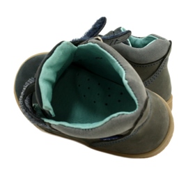 Zapatos de cuero para niños con velcro mazurek 1302 marina-gris 7