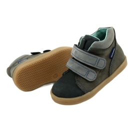 Zapatos de cuero para niños con velcro mazurek 1302 marina-gris 5