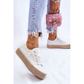 Zapatillas deportivas con plataforma trenzada Big Star para mujer LL274199 Blanco 7
