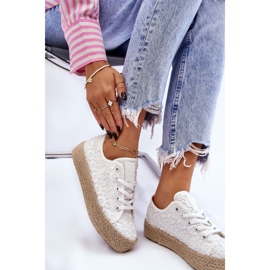 Zapatillas deportivas con plataforma trenzada Big Star para mujer LL274199 Blanco 9