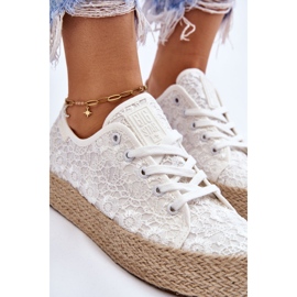 Zapatillas deportivas con plataforma trenzada Big Star para mujer LL274199 Blanco 5