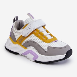 Deportivas Infantiles Con Velcro Big Star JJ374257 Blanco y Amarillo multicolor 2