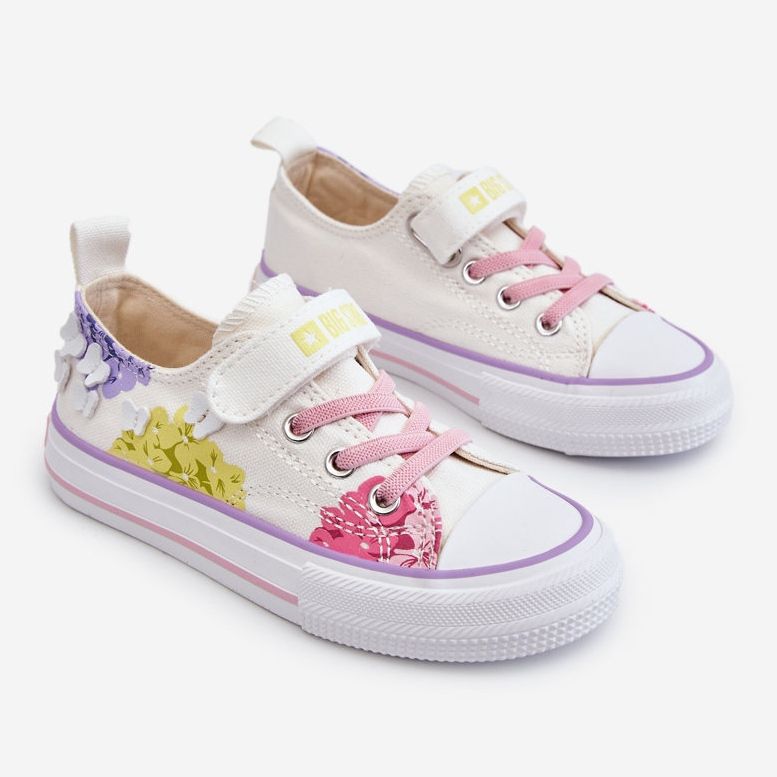 Deportivas Infantiles Bajas con Velcro Big Star LL374061 Blanco multicolor 1