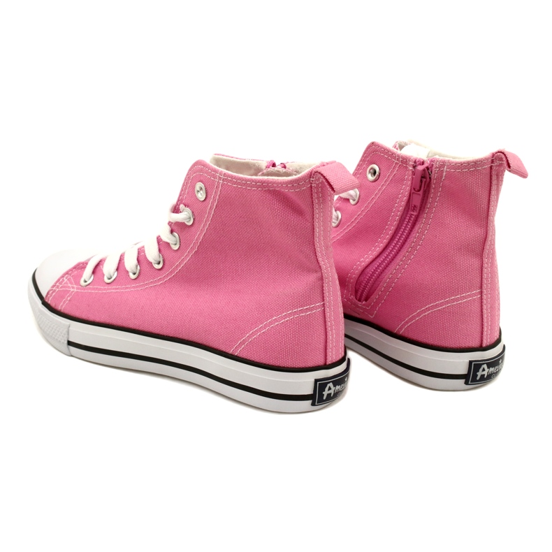 Zapatillas American Club con cremallera rosado 5