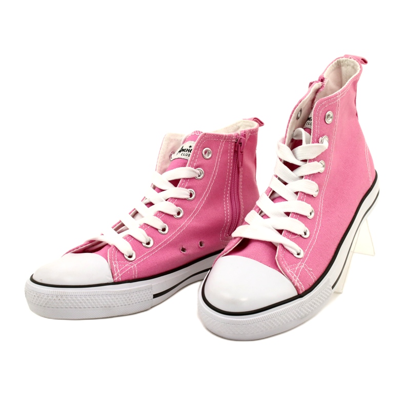 Zapatillas American Club con cremallera rosado 3