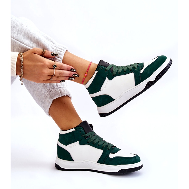 Zapatillas Deportivas Altas Mujer, Deportivas, Blancas y Verdes blanco 7 Zapatillas Deportivas Altas Mujer, Deportivas, Blancas y Verdes blanco 7