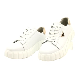 Deportivas de piel Filippo DP4138 blanco dorado 3