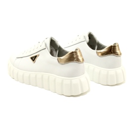 Deportivas de piel Filippo DP4138 blanco dorado 6