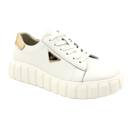 Deportivas de piel Filippo DP4138 blanco dorado 1