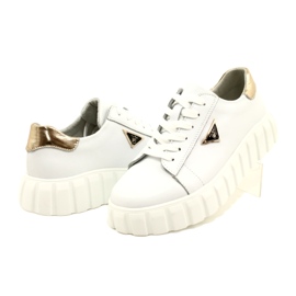 Deportivas de piel Filippo DP4138 blanco dorado 4