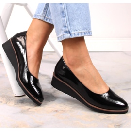 Zapatos cuña mujer lacado negro Vinceza 10865 4