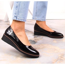 Zapatos cuña mujer lacado negro Vinceza 10865 5