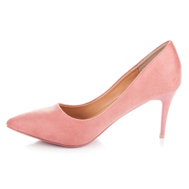Ideal Shoes Tacones altos de gamuza rosado 3