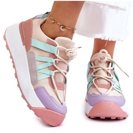 PS1 Deportivas Mujer Ante Plataforma Beige Rosa Rohan rosado 12
