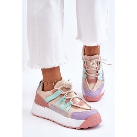 PS1 Deportivas Mujer Ante Plataforma Beige Rosa Rohan rosado 6