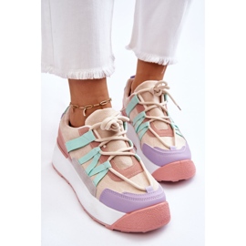 PS1 Deportivas Mujer Ante Plataforma Beige Rosa Rohan rosado 7
