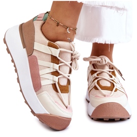 PS1 Deportivas Mujer Ante Plataforma Beige-Marrón Rohan 11