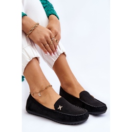 Mocasines De Mujer De Ante Con Adorno Leah Negro 6