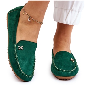 PS1 Mocasines De Mujer En Ante Con Adorno Leah Verde 9