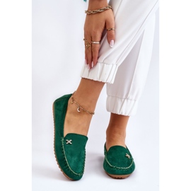 PS1 Mocasines De Mujer En Ante Con Adorno Leah Verde 1