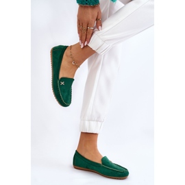 PS1 Mocasines De Mujer En Ante Con Adorno Leah Verde 4