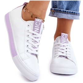 Zapatillas Clásicas Mujer Blanco-Morado Ville 11
