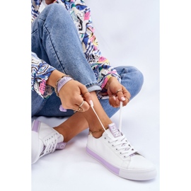 Zapatillas Clásicas Mujer Blanco-Morado Ville 9