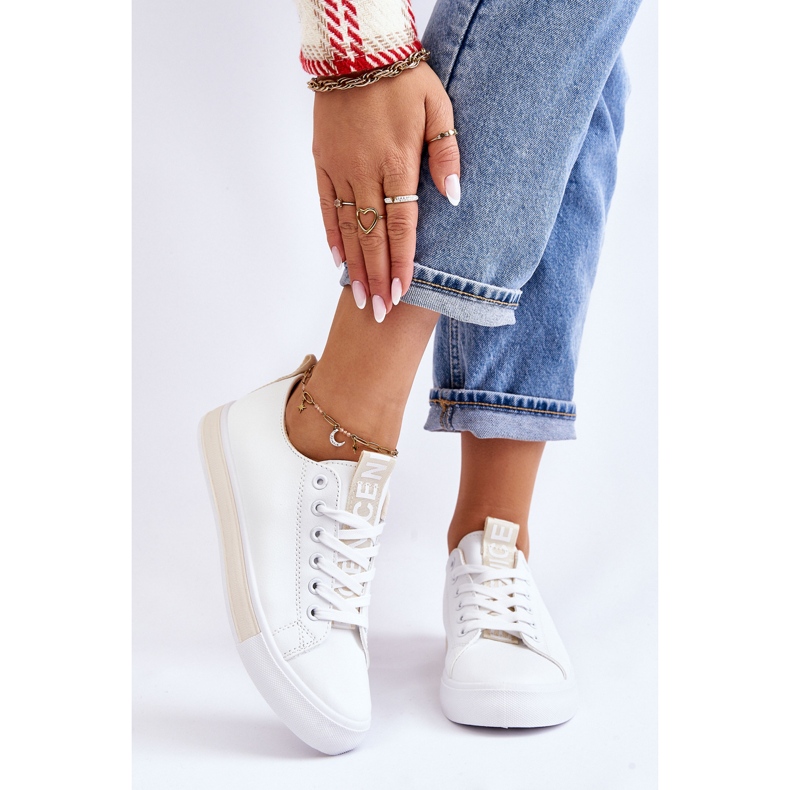 Zapatillas Clásicas de Mujer Blanco y Beige 2